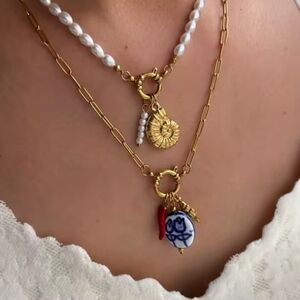 18 KT Gold Over Titanium Necklace Set